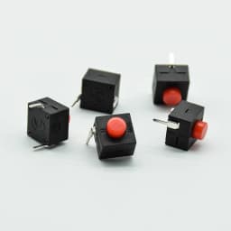 5pcs red/black Small micro self locking switch 8*8*8.4 wit 2 feet with lock light touch switch button switch L068-A DC30V1A