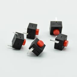 5pcs red/black Small micro self locking switch 8*8*8.4 wit 2 feet with lock light touch switch button switch L068-A DC30V1A