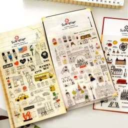 Suatelier City Sticker Korea Scrapbooking Hobby Deco Stickers Junk Journal Supplies Planner Diary Photo Album Craft Material