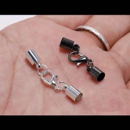 10pcs/Lot Leather Cord Bracelet Lobster Clasps Hooks 3 4 5 6 8 10mm Crimps End Tip Caps Connectors For Jewelry Making Findings