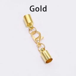 10pcs/Lot Leather Cord Bracelet Lobster Clasps Hooks 3 4 5 6 8 10mm Crimps End Tip Caps Connectors For Jewelry Making Findings