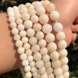 Sunstone Beads Round Loose Spacer Bead Natural Angelite Stone 4/6/8/10mm For Jewelry Making DIY Bracelet Necklace Accessory 15''