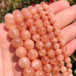 Sunstone Beads Round Loose Spacer Bead Natural Angelite Stone 4/6/8/10mm For Jewelry Making DIY Bracelet Necklace Accessory 15''