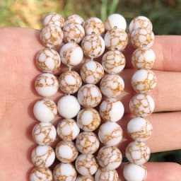 Sunstone Beads Round Loose Spacer Bead Natural Angelite Stone 4/6/8/10mm For Jewelry Making DIY Bracelet Necklace Accessory 15''