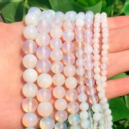 Sunstone Beads Round Loose Spacer Bead Natural Angelite Stone 4/6/8/10mm For Jewelry Making DIY Bracelet Necklace Accessory 15''