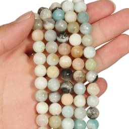 Sunstone Beads Round Loose Spacer Bead Natural Angelite Stone 4/6/8/10mm For Jewelry Making DIY Bracelet Necklace Accessory 15''