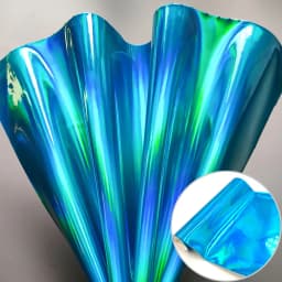 3D Laser Iridescent Rainbow Mirrored Faux PU Leather Fabric Craft Cloth Bow Earring DIY Craft Material A5 20*15cm Sheets