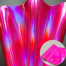 3D Laser Iridescent Rainbow Mirrored Faux PU Leather Fabric Craft Cloth Bow Earring DIY Craft Material A5 20*15cm Sheets