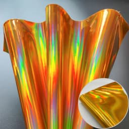 3D Laser Iridescent Rainbow Mirrored Faux PU Leather Fabric Craft Cloth Bow Earring DIY Craft Material A5 20*15cm Sheets