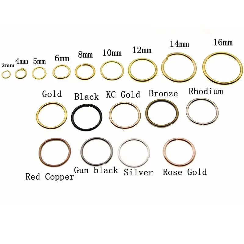200-100Pcs 3-16mm Silver Gold Jump Rings Single Loops Open Jump Rings & Split Rings Connectors for DIY Bracelet Jewelry Making
