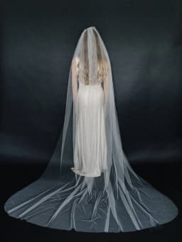 YouLaPan Soft Tulle Single Layer Bridal Wedding Simple Veil Cut Edge Velo De Novia Largo Mantilla Wedding Veil Customizable V30