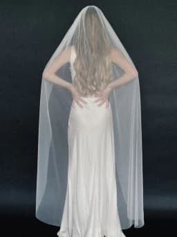 YouLaPan Soft Tulle Single Layer Bridal Wedding Simple Veil Cut Edge Velo De Novia Largo Mantilla Wedding Veil Customizable V30
