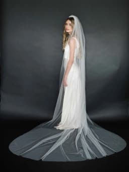 YouLaPan Soft Tulle Single Layer Bridal Wedding Simple Veil Cut Edge Velo De Novia Largo Mantilla Wedding Veil Customizable V30