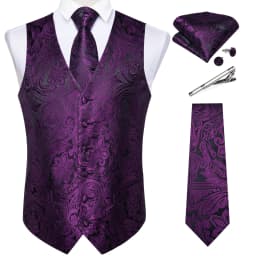 New Men's Vests Formal Dress Suit Vest Tie Set for Wedding Male Satin Burgundy Red Waistcoat Sleeveless Jacket Casual Top