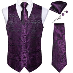 New Men's Vests Formal Dress Suit Vest Tie Set for Wedding Male Satin Burgundy Red Waistcoat Sleeveless Jacket Casual Top