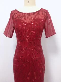 Women Plus Size Sequin Mesh Embroidery Mermaid Evening Dress Formal Short Sleeve Elegant Party Prom Gowns 2020 New Long Dress