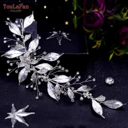 YouLaPan Gold Floral Wedding Hair Comb Bridal Crystal Pearls Headpiece Hair Accessories Bride Jewelry Women Hair Clips HP368