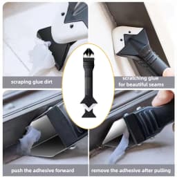 Silicone Scraper Squeegee Glue Remover Knife Caulking Angle Beauty Crack Trowel Tool Grout Scraper Kit with 5pcs Scraper Head