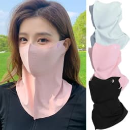 Women Sunscreen Veil Summer Neck Face Mask UV Protection Breathable Ice Silk Sun Protection Masks Veils Outdoor Sport Face Cover