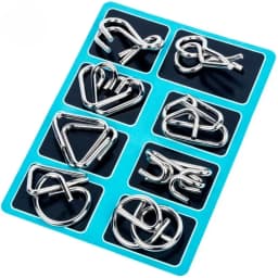 8Pcs/Set Metal Montessori Puzzle Wire Mind Brain Teaser Puzzles Children Adults Interactive Game Reliever Educational Toy