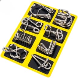 8Pcs/Set Metal Montessori Puzzle Wire Mind Brain Teaser Puzzles Children Adults Interactive Game Reliever Educational Toy