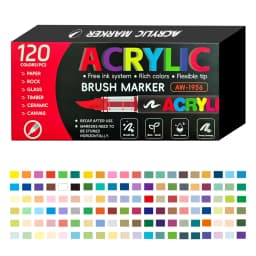 12-366 Colors Acrylic Paint Pen Markers Acrylic Felts Brush Tip Paint Markers For Wood Rock Painting Canvas Gift DIY Crafts