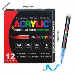 12-366 Colors Acrylic Paint Pen Markers Acrylic Felts Brush Tip Paint Markers For Wood Rock Painting Canvas Gift DIY Crafts