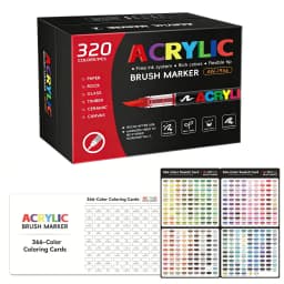 12-366 Colors Acrylic Paint Pen Markers Acrylic Felts Brush Tip Paint Markers For Wood Rock Painting Canvas Gift DIY Crafts