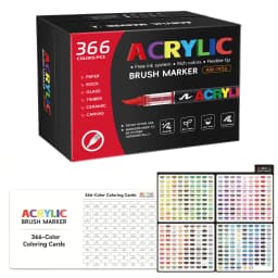 12-366 Colors Acrylic Paint Pen Markers Acrylic Felts Brush Tip Paint Markers For Wood Rock Painting Canvas Gift DIY Crafts