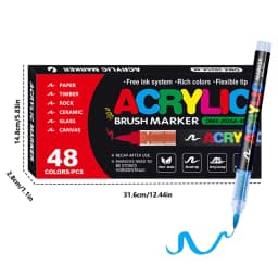 12-366 Colors Acrylic Paint Pen Markers Acrylic Felts Brush Tip Paint Markers For Wood Rock Painting Canvas Gift DIY Crafts