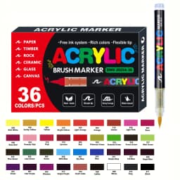 12-366 Colors Acrylic Paint Pen Markers Acrylic Felts Brush Tip Paint Markers For Wood Rock Painting Canvas Gift DIY Crafts