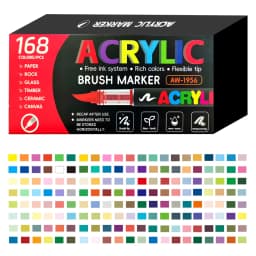 12-366 Colors Acrylic Paint Pen Markers Acrylic Felts Brush Tip Paint Markers For Wood Rock Painting Canvas Gift DIY Crafts