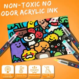 12-366 Colors Acrylic Paint Pen Markers Acrylic Felts Brush Tip Paint Markers For Wood Rock Painting Canvas Gift DIY Crafts