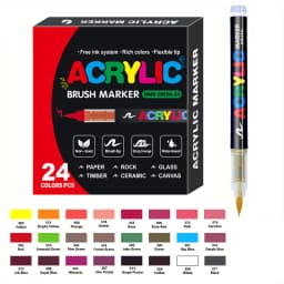 12-366 Colors Acrylic Paint Pen Markers Acrylic Felts Brush Tip Paint Markers For Wood Rock Painting Canvas Gift DIY Crafts