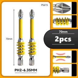 Spring Screwdriver Bits Magnetic PH2 Driver Screw Anti-slip 60/90/110mm 1/4'' Hex Shank Drill Head Electric Repair Tool