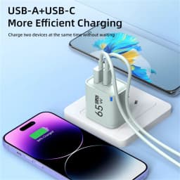 65W High Speed Charge Phone Charger For iPhone 14 13 Xiaomi Huawei Samsung Oneplus Fast Charging Mobile Phone Wall Power Adapter