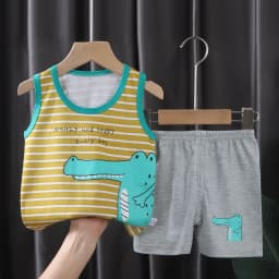 2PCS Children Sets Kids Clothes Vest Suit Summer Children Clothing Baby Cotton T-Shirts Shorts Tank Top Boys Girls Sleeveless
