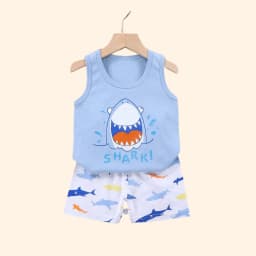 2PCS Children Sets Kids Clothes Vest Suit Summer Children Clothing Baby Cotton T-Shirts Shorts Tank Top Boys Girls Sleeveless