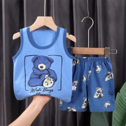 2PCS Children Sets Kids Clothes Vest Suit Summer Children Clothing Baby Cotton T-Shirts Shorts Tank Top Boys Girls Sleeveless