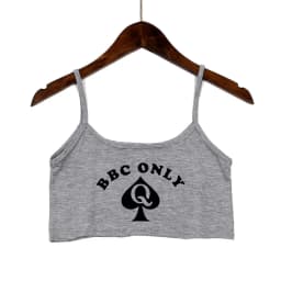 BBC ONLY Spades Crop Top for Women Sexy Letters Streetwear Girls Casual Clothes Elastic Camis Sleeveless Short Tank Top Bar