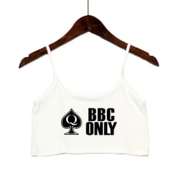 BBC ONLY Spades Crop Top for Women Sexy Letters Streetwear Girls Casual Clothes Elastic Camis Sleeveless Short Tank Top Bar