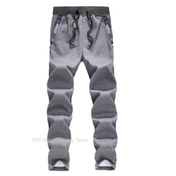 Men's Winter Jackets Thick Warm Jacket Brand Sportswear Coat Pants Solid Color Fleece Zipper Hooded Long Sleeved Male Outerwear