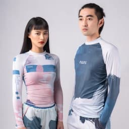 Nu-June Sexy Swimsuit Rash Guard Women Long Sleeve Swimwear Rashguard Surfing Two Piece Swimsuit Tankini Set Surf Swimming