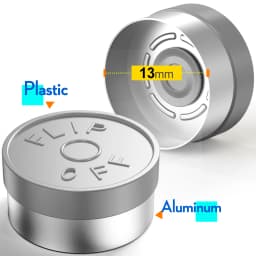100PCS filp off cap medical vial cap aluminum cap medical bottle cap OD 13mm diameter full aluminum cap glass cap