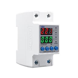 DIN Rail Dual Display Adjustable Over Voltage Current And Under Voltage Protective Device Protector Relay 40A 63A 80A 220V 230V