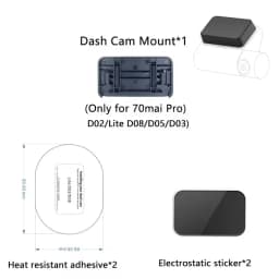 For 70mai Pro Dash Cam Smart Car DVR Sticker and Static Stickers, Suitable for 70mai Pro Car DVR Sticker holder 3pcs