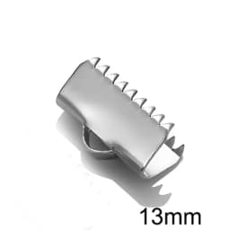 50 pcs Stainless Steel Crimp Ribbon and Cord Tips Ends Hypoallergenic,DIY Jewelry Makings of Fold Cord Tips, Not Fade
