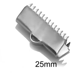 50 pcs Stainless Steel Crimp Ribbon and Cord Tips Ends Hypoallergenic,DIY Jewelry Makings of Fold Cord Tips, Not Fade