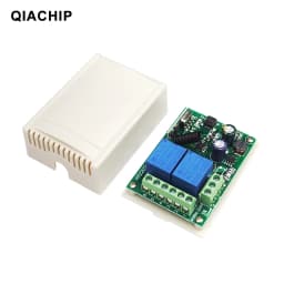 QIACHIP 433 MHz AC 110V 220V 2CH RF Remote Control Switch Controller + Universal RF Relay Receiver For Light Garage Door Opener
