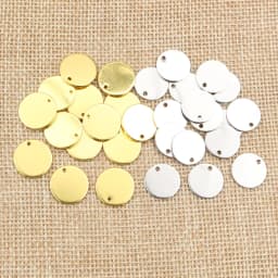 6 8 10 12 15 18 20 25mm Charms 316 Stainless Steel Gold Plated Round One Hole Charm DIY Necklace Pendant Jewelry Finding